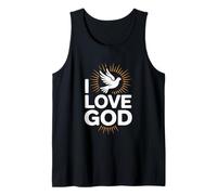 Message religieux I Love God Dove Sunburst Débardeur