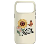 Message sur la Croissance du Tournesol et Papillon « Stay Positive » Coque pour iPhone 17 Pro Max