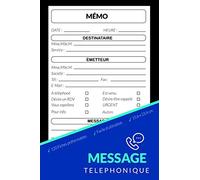 Message telephonique 120 fiches préformatées Facile d'utilisation 15,6x23,4 cm: Format pratique - 120 entrée possible - fiche idéale pour les ... permettant de noter chaque appel reçu.