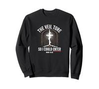 Message « The Veil Tore So I Could Enter Christian Cross » Sweatshirt
