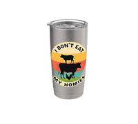 Message végétalien de compassion animale vache de ferme Gobelet isotherme en acier inoxydable double paroi