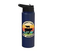 Message végétalien de compassion animale vache de ferme Stainless Steel Insulated Water Bottle