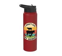 Message végétalien de compassion animale vache de ferme Stainless Steel Insulated Water Bottle
