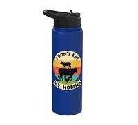 Message végétalien de compassion animale vache de ferme Stainless Steel Insulated Water Bottle