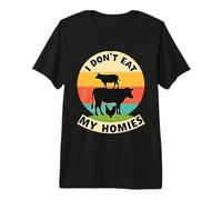 Message végétalien de Compassion Animale Vache de Ferme T-Shirt Haut de Gamme