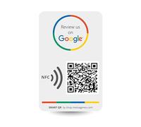 MESSAGENES | Autocollant Google QR et NFC | 1 Unité 8,6 x 5,5 cm | Plaque Autocollant Avis Google | QR Code Google Reviews | Évaluations en 1 clic | QR Réutilisable | Plaquette Avis NFC Google