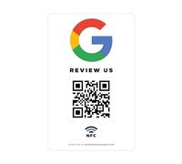 MESSAGENES | Autocollant Google QR et NFC | 1 Unité 8,6 x 5,5 cm Taille Carte | Plaque Autocollant Avis Google | QR Code Google | Évaluations en 1 clic | QR Réutilisable | Plaquette Avis NFC Google