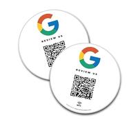 MESSAGENES | Autocollant Google QR et NFC | Autocollant Avis Plaque Google | Pack 2 Rondé 10 cm | QR Code Google Reviews | Évaluations en 1 clic | QR Réutilisable | Plaquette Avis NFC Google