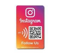 MESSAGENES | Autocollant Instagram Suivez-nous avec Smart QR et NFC | Plaque Autocollant Avis Instagram QR + NFC | 1 Unité Rectangulaire 12 x 8 cm | QR Code Instagram | Augmenter followers en 1 clic