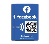 MESSAGENES Autocollant NFC Suivez-nous sur Facebook QR | Gagnez des abonnés | Lot de 2 unités rectangulaires | QR personnalisable, dynamique et réutilisable | Autocollant Facebook pour entreprise |