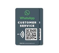 MESSAGENES | Autocollant Whatsapp QR et NFC Réception personnalisable | 2 unités autocollant taille carte NFC réutilisable | Connectez vos clients avec WhatsApp | Solution de réception