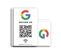 MESSAGENES | Carte Avis Google QR et NFC | Carte NFC Google Avis | PACK 2 Unités | Plaque Google QR et NFC | Obtenez des Avis Facilement | NFC + QR Code Google | Améliorez votre Classement Avis