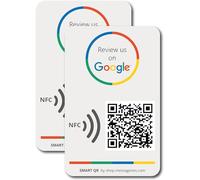MESSAGENES | Évaluez-nous sur les autocollants Google QR Code | Code QR intelligent réutilisable et NFC | 2 unités | Rectangulaire 12 x 8 cm | Avis faciles | Modifiez le lien quand vous le souhaitez |