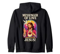 Messager de l'amour Jésus Vibrant Pop-Art chrétien Vintage Sweat à Capuche
