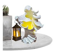 Messager de l'enfer avec lanterne | Décoration de Statue de Fantôme Effrayant en Résine LED Vintage,Statues de sorcière LED pour la maison à l'extérieur de la cour, pelouse, fête de jardin, décoration