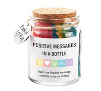 Messages dans une bouteille - Pot de notes de motivation quotidiennes | Cartes de message inspirantes portables pour soulager le stress, bien-être émotionnel, cadeaux d'encouragement réfléchi pour les