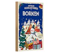 Messages de Noël d'hiver en écorces - Plaque en bois - 12 cm x 18 cm