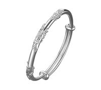 Messages Message Pierres Phrases Élastique Bijoux Sterling Silver Bangle Bracelets For Women Fashion Jewelry Simple Adjustable 925 Silver Cuff Bangles For Women Couleurs Hommes Cadeau (B, One Size)