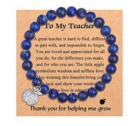 Messages Message Pour Bracelet Anneaux Cadeaux du jour de l'enseignant naturelle avec pendentif en Bracelets Cadeaux d'appréciation pour le bracelet de bijoux Largeur Homme Bracelet (A, One Size)