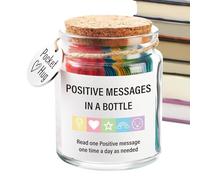Messages positifs dans une bouteille - Bocaux de soutien de motivation avec cartes d'affirmations positives, cartes de soutien de motivation pour soulager le stress et le bien-être, fournitures