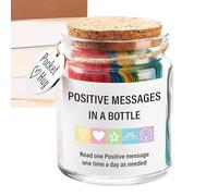 Messages positifs dans une bouteille - Petit pot inspirant éducatif | Message Jar of Hope, bouteille de mots amicaux, cartes de soutien émotionnel pour soulager le stress et le bien-être, encourager