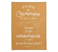 MESSAGES Torchon 100% coton 50x70 Je ne bois du Champagne... WINKLER