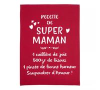 MESSAGES Torchon 100% coton 50x70 Recette de Super Maman... WINKLER