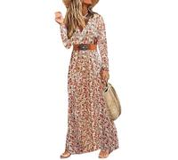 MessBebe Chemisier élégant pour femme - Col en V - Manches longues - Haut d'affaires - Chemisier ample à boutons, rouge, XL