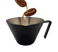Messbecher - Kaffeemaßbecher | Messbecher Mit Ausguss | Hitzebeständiger Edelstahlbecher Mit Drei Skalen Und Henkel, Doppelausguss, Kanne Zum Backen Kochen Kaffeezubereiten Dosieren In Der Küche