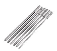 Messe 6 pièces Hex Queue Embouts de Tournevis Phillips Magnétiques 150mm Set Bits Tournevis à Tête Cruciforme de Tige Hexagonale 1/4" pour Tournevis à Main Électrique
