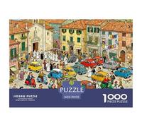 Messe dominicale surpeuplée au Village de Toscane Puzzle en Bois Imperméable DIY Puzzles De 1000 Pièces pour Adultes Impossible Jeux De Stimulants