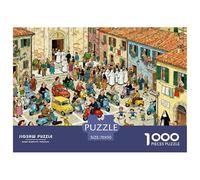 Messe dominicale surpeuplée au Village de Toscane Puzzle en Bois Imperméable DIY Puzzles De 1000 Pièces pour Adultes Amusant Jeux Éducatifs