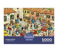 Messe dominicale surpeuplée au Village de Toscane Puzzle en Bois Imperméable Puzzles De 1000 Pièces pour Adultes Cadeaux Coloré Jeux Éducatifs