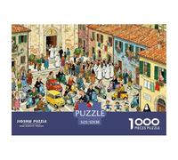 Messe dominicale surpeuplée au Village de Toscane Puzzle en Bois Imperméable Puzzles De 1000 Pièces pour Adultes Coloré Jeux Éducatifs