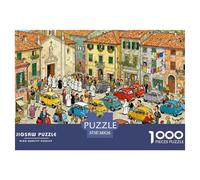 Messe dominicale surpeuplée au Village de Toscane Puzzle en Bois Imperméable Puzzles De 1000 Pièces pour Adultes Amusant De Décoration pour La Maison