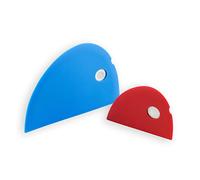 Messermeister Ensemble de grattoir en silicone - Comprend un grand grattoir bleu et un petit grattoir rouge - givres, portions, soulèvements et transferts - Facile à nettoyer et bord de précision