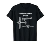 Messerschmitt Bf 109 Avion de chasse allemand WW2 Blueprint T-Shirt