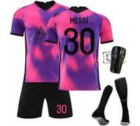 Messi maillot PSG #30 enfant-Paris troisième à l'extérieur- HAOBUY Jersey Short et Chaussettes, Taille-28 Violet G
