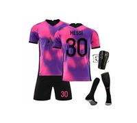 Maillot de supporter de football Haobuy Messi maillot PSG #30 enfant-Paris troisième à l'extérieur- Jersey Short et Chaussettes, Taille-20