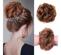 Messy Bun 27H33 Postiches de cheveux synthétiques, chignons, élastiques à cheveux, ondulés, queue de cheval bouclée, chignon épais (27H33)