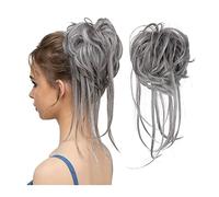 Messy Bun - Extension de cheveux bouclée - Chignon désordonné - Extension de queue de cheval avec élastique - Chouchou bouclé - Pour femme