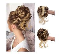 Messy Bun - Extensions de cheveux bouclés pour chignon - Avec élastiques - Pour femmes et filles - Taille :