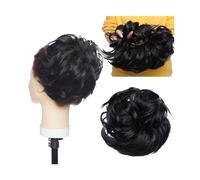 Messy Bun - Extensions de cheveux synthétiques ébouriffés - Avec bande élastique - Queue de cheval courte - Pour femme - Taille : 1834