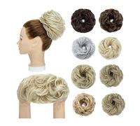 Messy Bun Extensions de cheveux synthétiques pour chignon bouclé, chouchous bouclés en désordre, chignon, chignon, postiches pour queue de cheval pour femme