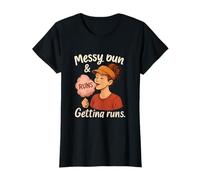Messy Bun & Getting Runs Baseball Fantaisie Cotton Candy T-Shirt