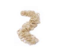 Messy Bun Hair Piece 31.4inches Long Tousled Updo Fluffy Hair Bun Ponytail Extensions Wrap Around DIY Curly Long Hairpiece Bridal Hairstyle Ponytail Extension(Bleach blonde)