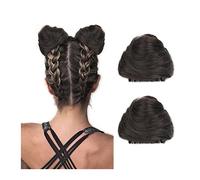 Messy Bun Lot de 2 mini pinces à cheveux en forme de pince en désordre, accessoires de perruque pour femmes et filles, oreilles de chat, chignon, postiches synthétiques