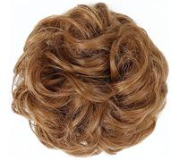 Messy Bun - Lot de 30 extensions de cheveux synthétiques en forme de chignon désordonné - Chignon, donut - Couleur marron gary - Avec corde élastique