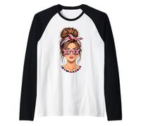 Messy Bun Lunettes de Soleil Motif Drapeau Britannique Manche Raglan