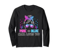 Messy Bun Pink Or Blue Nana Loves You Sexe Reveal Baby Manche Longue